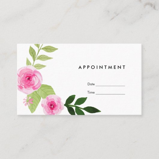Waterverf Floral Minimalist Modern Appointment Visitekaartje (Voorkant)