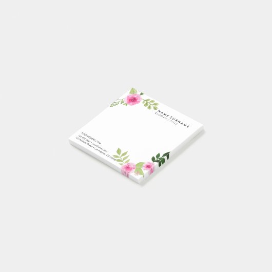 Waterverf - Floral minimalistisch modern grafisch Post-it® Notes (Schuin)