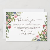 Waterverf Floral Modern Begrafenis Dank je wel Kaart (Voorkant)