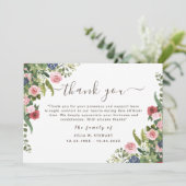 Waterverf Floral Modern Begrafenis Dank je wel Kaart (Staand voorkant)