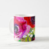 Waterverf Floral Modern Bold Helderkleurig Koffiemok (Voorkant links)