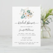 Waterverf Floral Modern Bridal Shower Invitations Kaart (Staand voorkant)