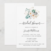 Waterverf Floral Modern Bridal Shower Invitations Kaart (Voorkant / Achterkant)