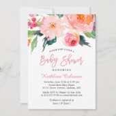 Waterverf Floral Modern Classy Baby shower Kaart (Voorkant)