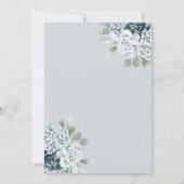 Waterverf Floral Modern Dusty Blue Wedding Kaart (Achterkant)