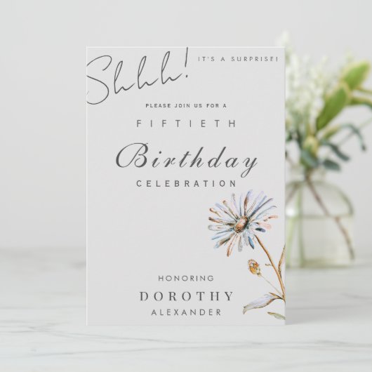 Waterverf Floral Modern Elegant Surprise Verjaarda Kaart (Staand voorkant)