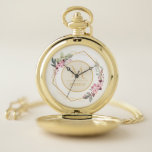 Waterverf Floral Modern Geometrisch Monogram Zakhorloge<br><div class="desc">waterverf florale en geometrische adem.</div>