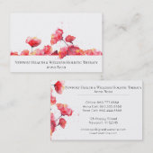 *~* Waterverf Floral Modern Red Poppy Flower Visitekaartje (Voorkant / Achterkant)