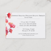 *~* Waterverf Floral Modern Red Poppy Flower Visitekaartje (Achterkant)