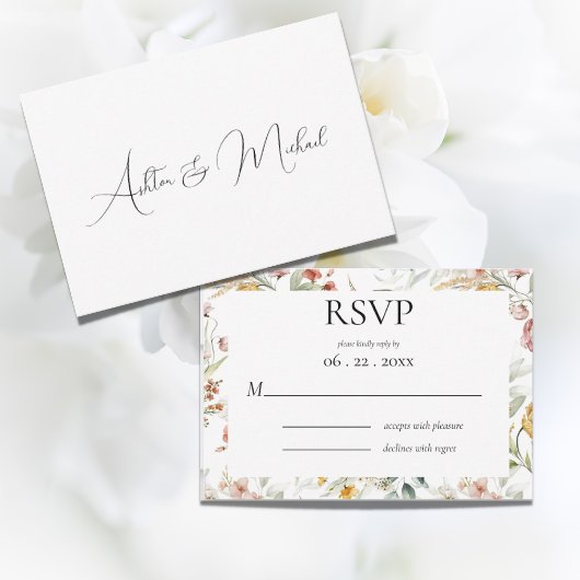  Waterverf Floral Modern RSVP Kaartje