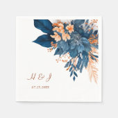 Waterverf Floral Modern Rustiek Elegant Bruiloft Servet (Voorkant)