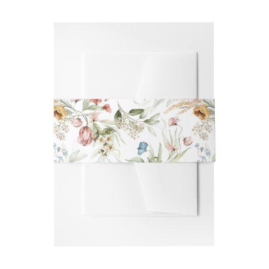  Waterverf Floral Modern Uitnodigingen Wikkel (Voorkant Voorbeeld)