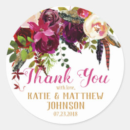 Waterverf Floral Modern Wedding Label