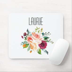 Waterverf Floral Moderne Naam Muismat