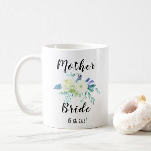 Waterverf Floral Moeder van de Bride Gepersonalise Koffiemok
