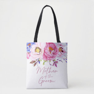 Waterverf Floral Moeder van de Groom Canvas tas