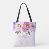 Waterverf Floral Moeder van de Groom Canvas tas (Achterkant)