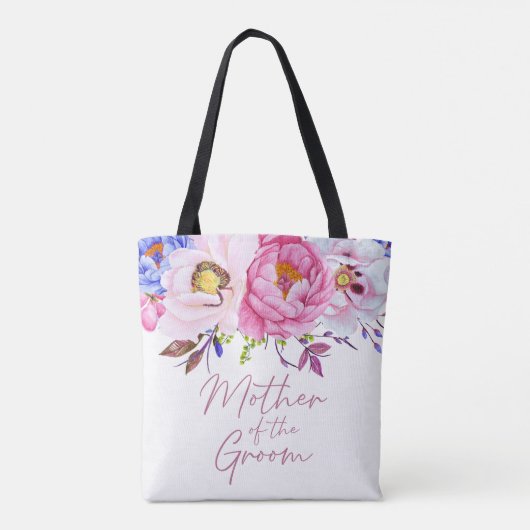 Waterverf Floral Moeder van de Groom Canvas tas (Achterkant)