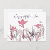 Waterverf Floral Moederdag Briefkaart (Voorkant / Achterkant)