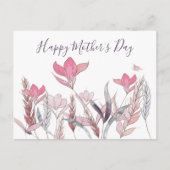 Waterverf Floral Moederdag Briefkaart (Voorkant)