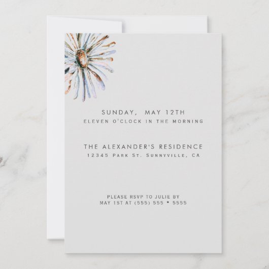 Waterverf Floral Moederdag Brunch Kaart (Achterkant)