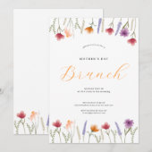 Waterverf Floral Moederdag Brunch Kaart (Voorkant / Achterkant)