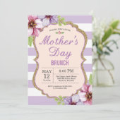 Waterverf Floral Moederdag Brunch Uitnodiging (Staand voorkant)