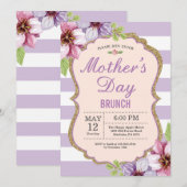 Waterverf Floral Moederdag Brunch Uitnodiging (Voorkant / Achterkant)
