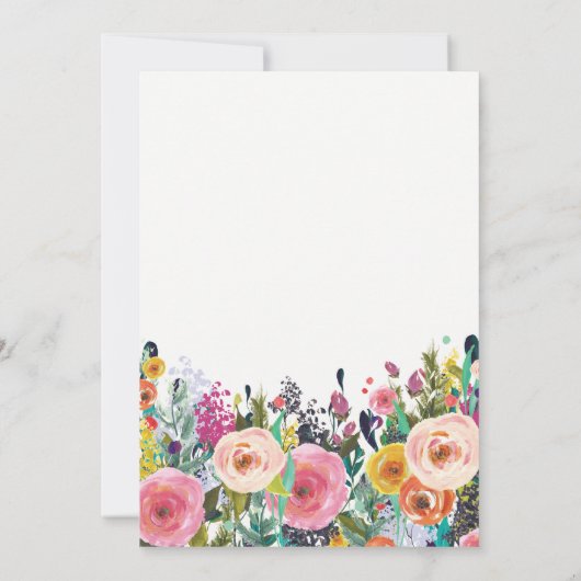 Waterverf Floral Moederdag Brunch Uitnodiging (Achterkant)