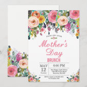 Waterverf Floral Moederdag Brunch Uitnodiging (Voorkant / Achterkant)