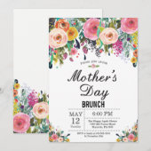 Waterverf Floral Moederdag Brunch Uitnodiging (Voorkant / Achterkant)