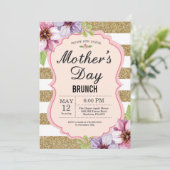Waterverf Floral Moederdag Brunch Uitnodiging (Staand voorkant)