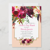 Waterverf Floral Moederdag Brunch Uitnodiging (Voorkant)