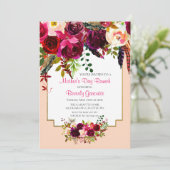 Waterverf Floral Moederdag Brunch Uitnodiging (Staand voorkant)