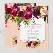 Waterverf Floral Moederdag Brunch Uitnodiging (Voorkant / Achterkant)