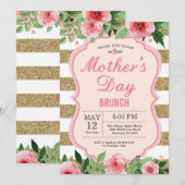 Waterverf Floral Moederdag Brunch Uitnodiging (Voorkant / Achterkant)