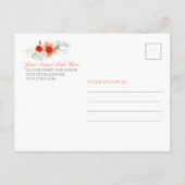 Waterverf Floral Moederdag Brunch Uitnodiging Briefkaart (Achterkant)