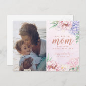 Waterverf Floral Moederdag Greeting Briefkaart (Voorkant / Achterkant)