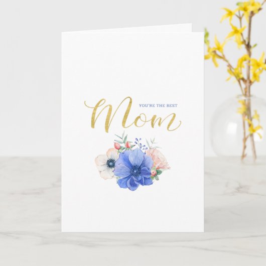 Waterverf Floral-Moederdag Kaart (Gele Bloem)