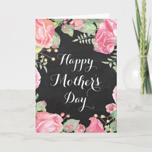 Waterverf Floral-Moederdag Kaart (Voorkant)