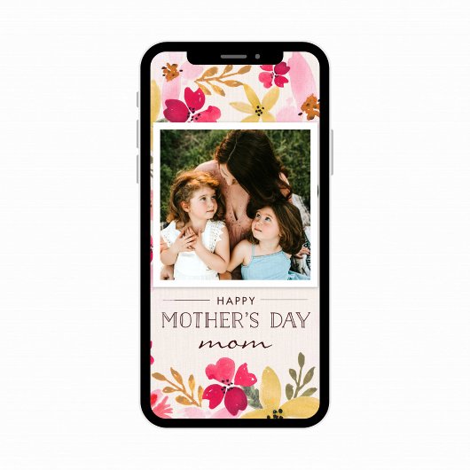 Waterverf Floral-Moederdag Kaart