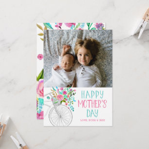 Waterverf Floral Moederdag Kaart