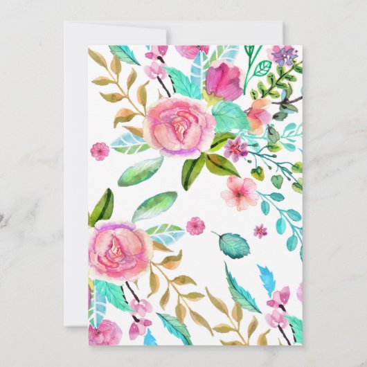 Waterverf Floral Moederdag Kaart (Achterkant)