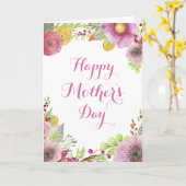 Waterverf Floral-Moederdag Kaart (Gele Bloem)