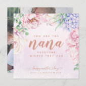 Waterverf Floral Moederdag Nana Kaart (Voorkant / Achterkant)