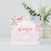 Waterverf Floral Moederdag Nana Kaart (Staand voorkant)