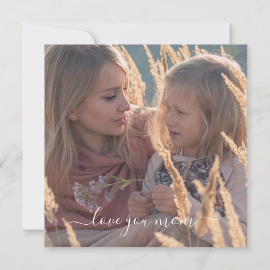 Waterverf Floral Moederdag Photo Flat Card (Achterkant)