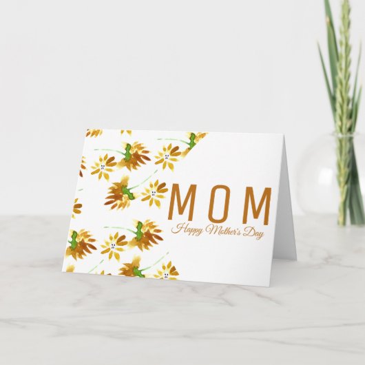 Waterverf Floral Moederdag Script Kaart (Voorkant)