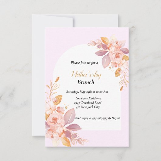 Waterverf floral Moederdag viering Kaart (Voorkant)