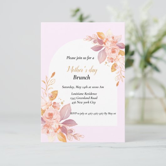 Waterverf floral Moederdag viering Kaart (Staand voorkant)